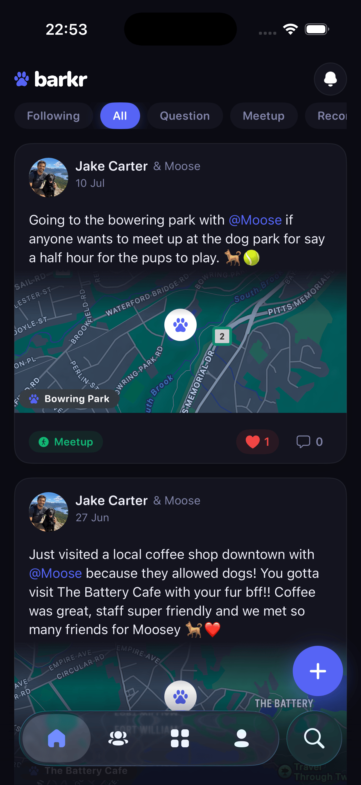 Barkr community feed